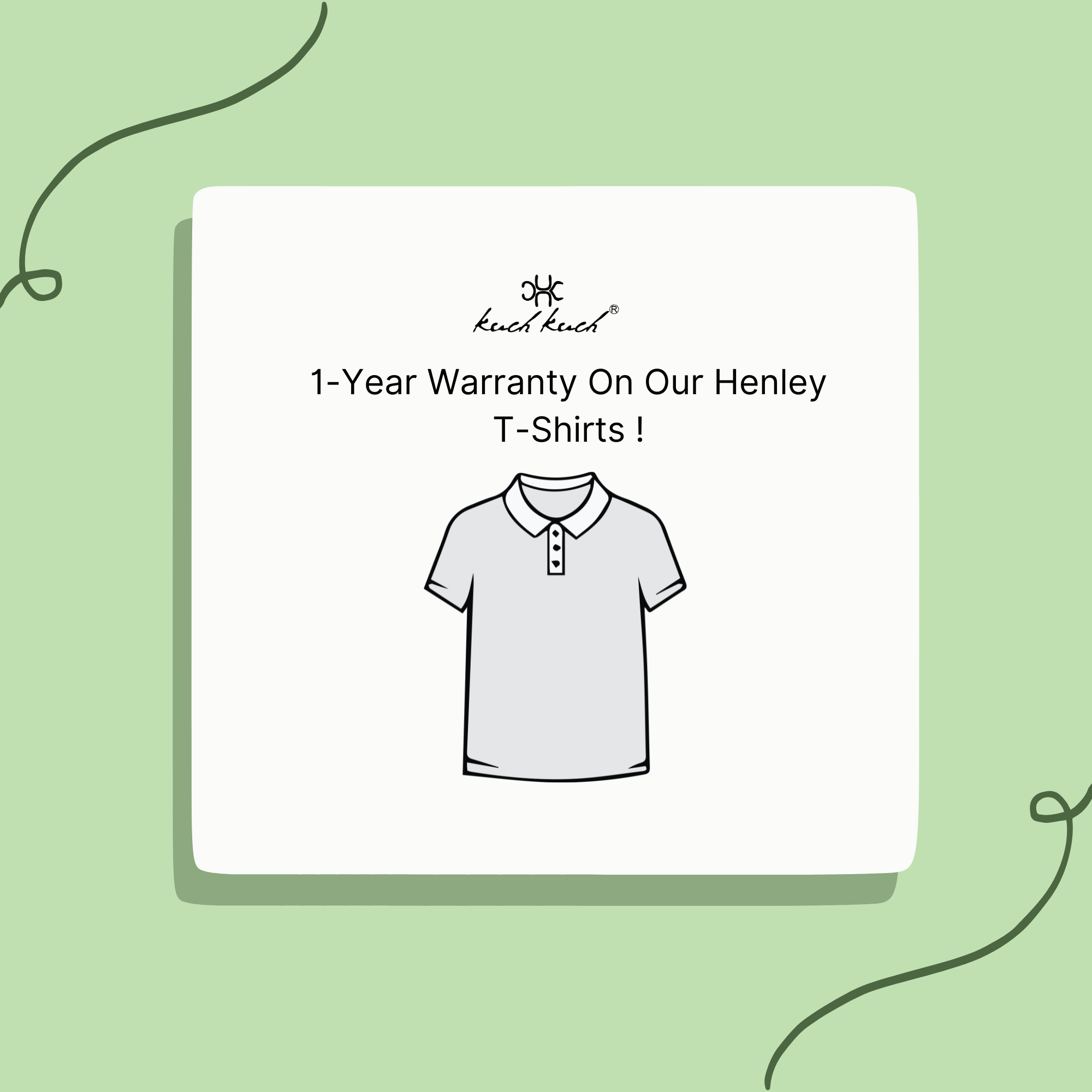 1-Year Warranty On Our Henley T-Shirts !