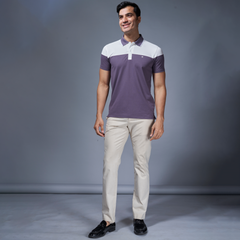 Light Blue Color Block Polo