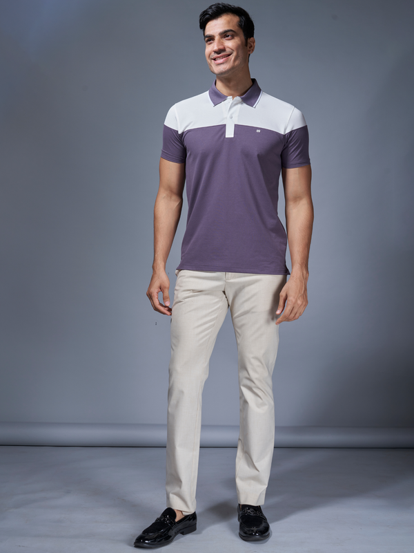 Light Blue Color Block Polo