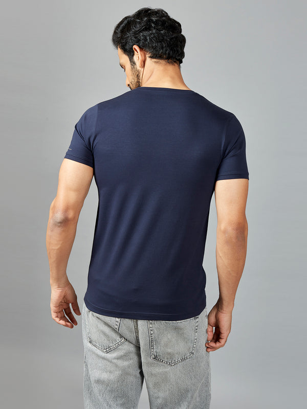 Stripes Navy Blue T-Shirt
