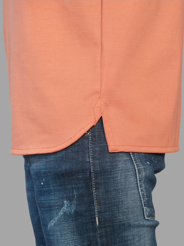 Men's Orange Henley Full Sleeve T-Shirt – 100% Pure Cotton | Kuch Kuch Fashion