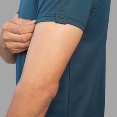 Men's Teal Blue Henley Full Sleeve T-Shirt – 100% Pure Cotton | Kuch Kuch Fashion