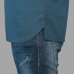 Men's Teal Blue Henley Full Sleeve T-Shirt – 100% Pure Cotton | Kuch Kuch Fashion
