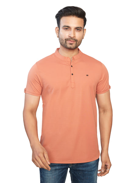 Orange Henley T-shirt