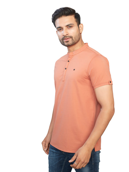 Orange Henley T-shirt