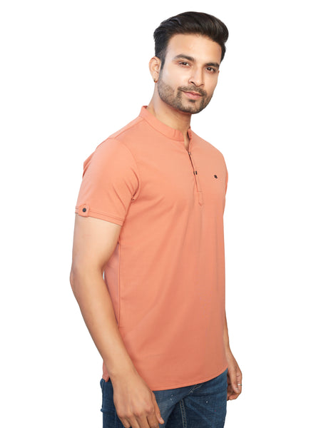 Orange Henley T-shirt