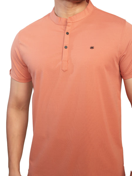 Orange Henley T-shirt